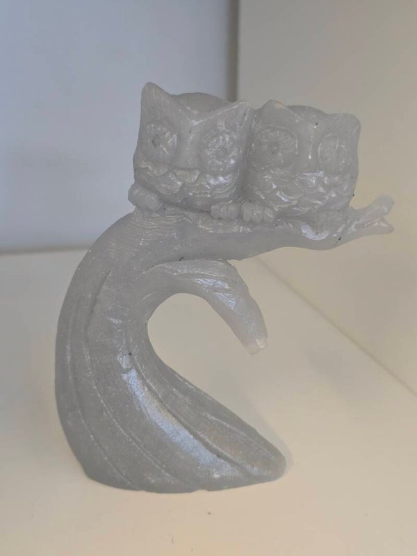 Angelite Owls Carving R402
