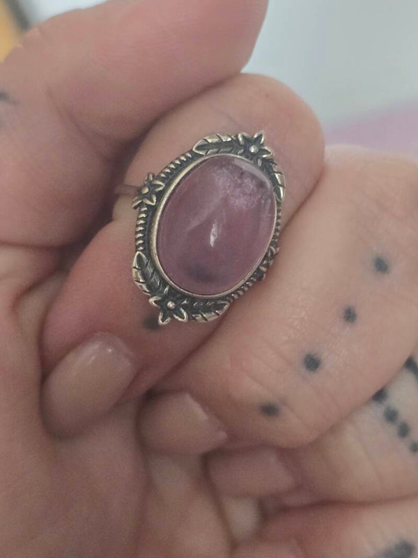Pink Fluorite Adjustable Ring D68