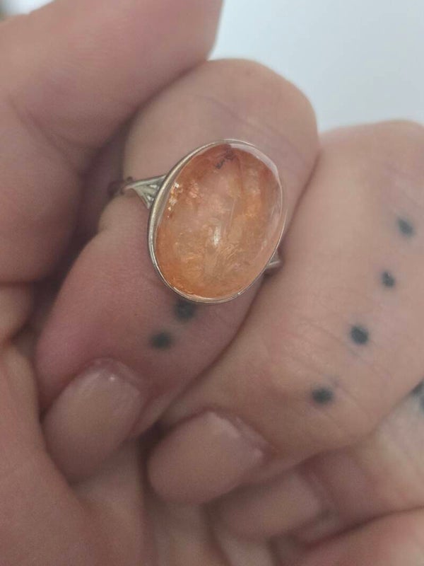 Fire Quartz Adjustable Ring D65