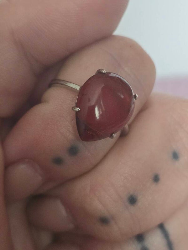 Blood Amber Adjustable Ring D67