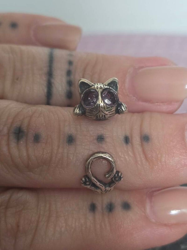 Amethyst Adjustable Cat Ring D125