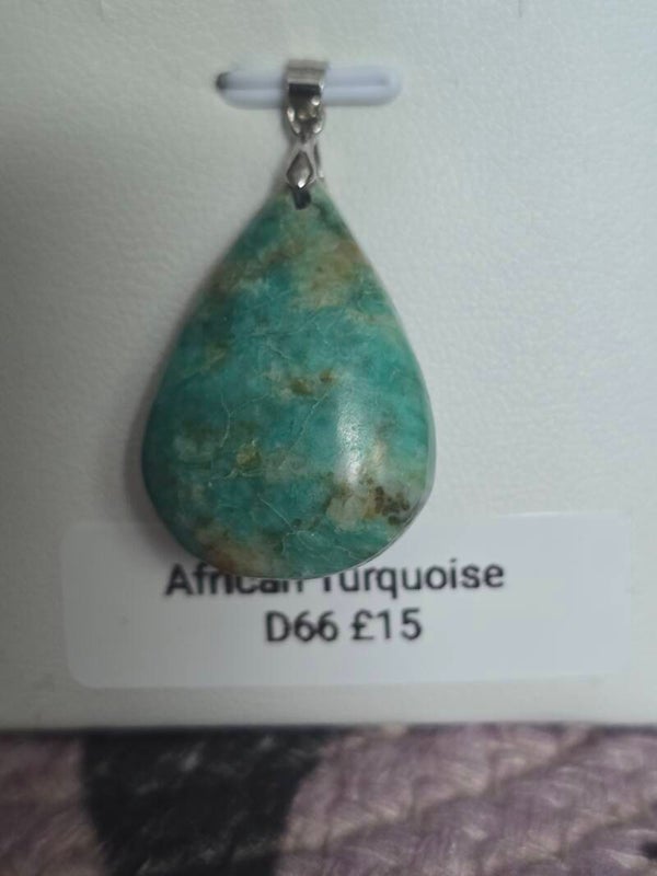 African Turquoise Pendant D66