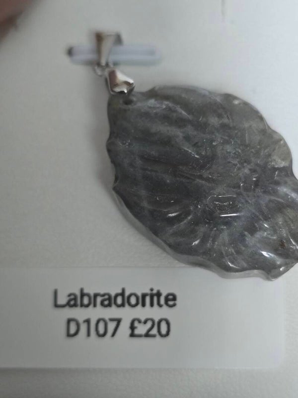 Labradorite 9 Tails Fox Pendant D108