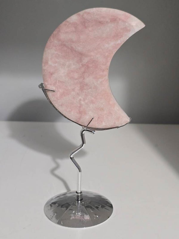 Pink Opal Moon on Stand Z726