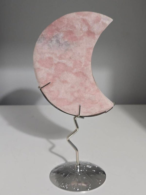 Pink Opal Moon on Stand Z725