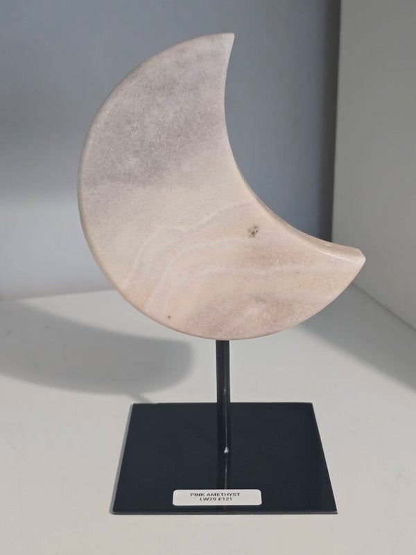Pink Amethyst Moon on stand 0.78kg LW29