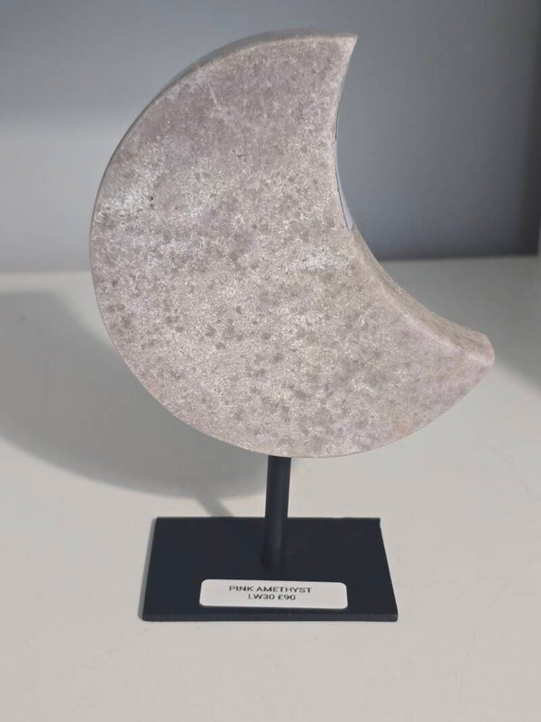 Pink Amethyst Moon on stand LW30