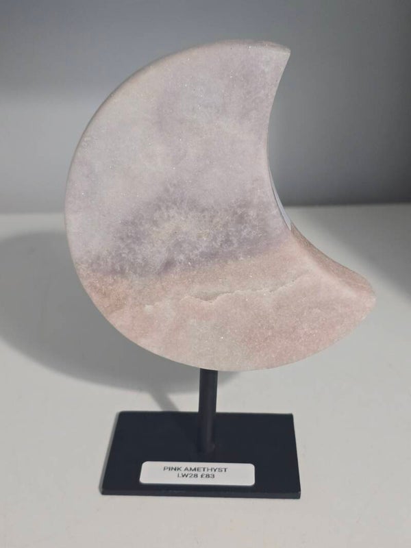 Pink Amethyst Moon on Stand 0.46kg LW28