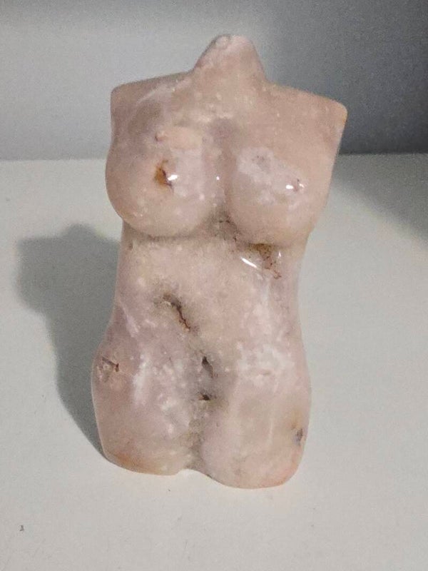 Pink Amethyst Goddess Lady carving Z557