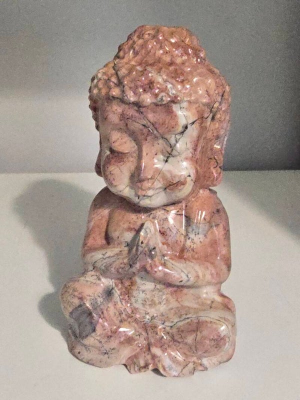 Pink Picture Jasper Buddha Carving R520
