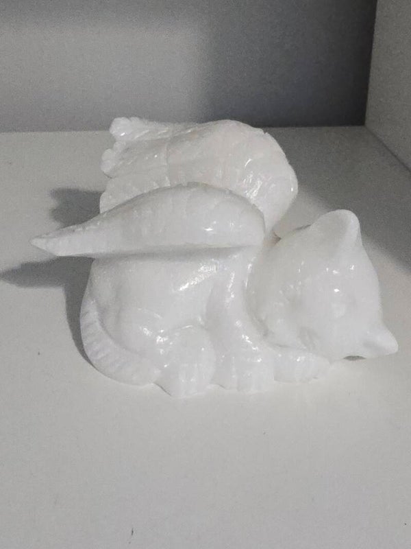 White Jade Angel Cat R534