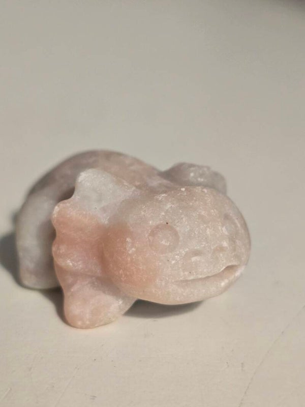 Pink Opal Axolotl Carving Z808