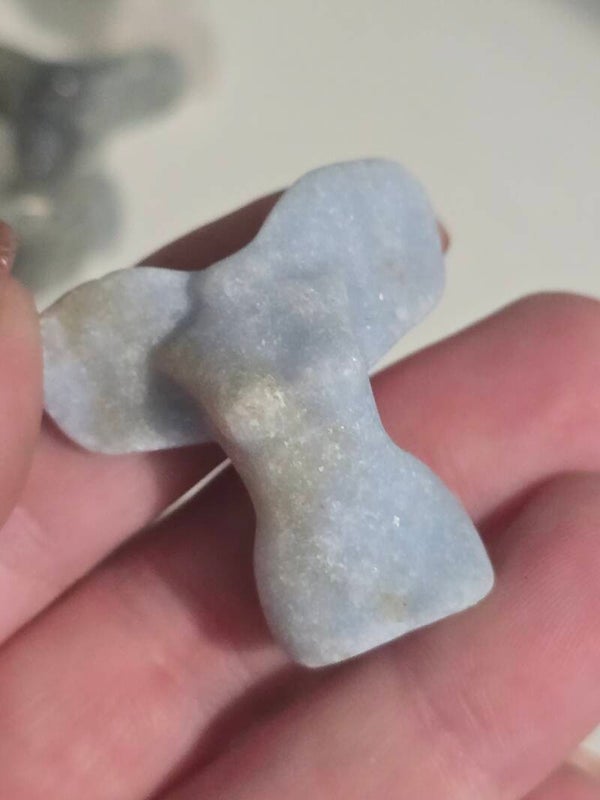 Blue Calcite Mini Winged Goddess Carving R523F