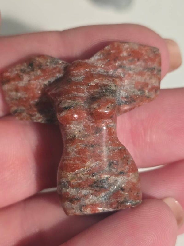 Mahogany Obsidian Mini Winged Goddess Carving R523I