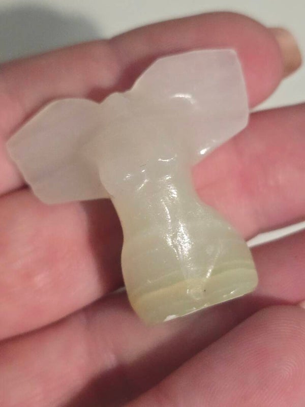 Afgan Jade Mini Winged Goddess Carving R523L