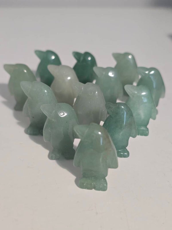 Green Aventurine Penguin Mini Carving Z