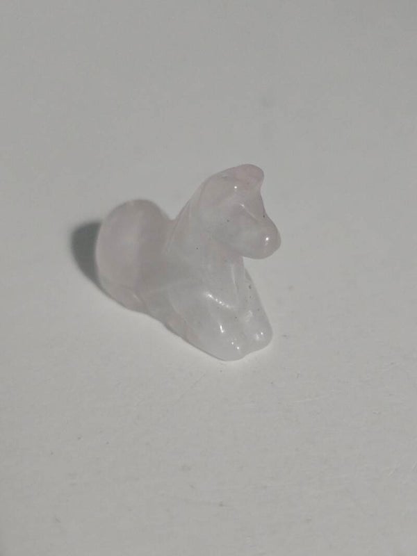 Clear Quartz Mini Horse Carving with hole