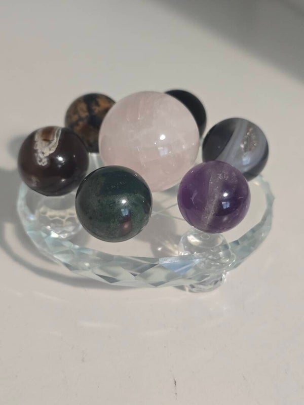 Glass Mini Sphere Pentagram Stand R537