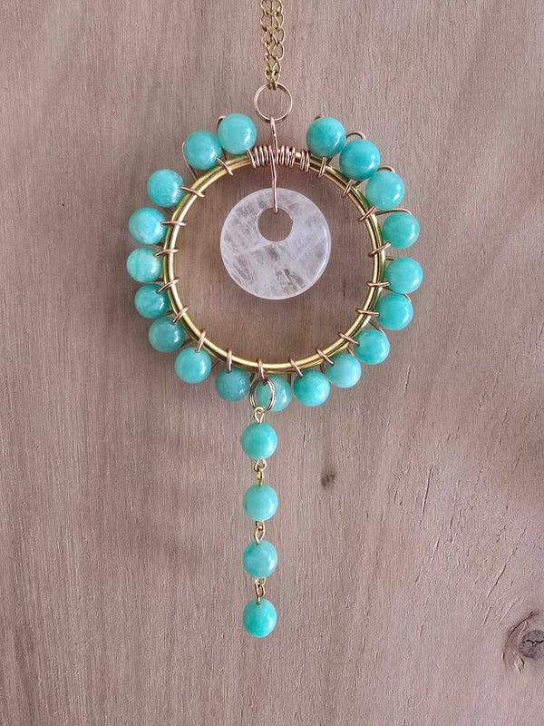 Amazonite & Clear Quartz Catcher Balance & Energy