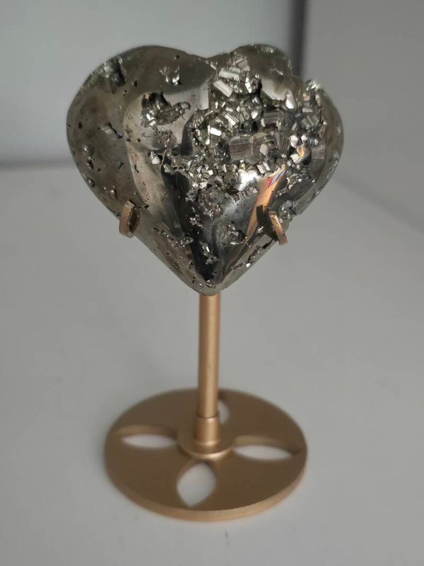 Pyrite Cubic Heart On Stand D180