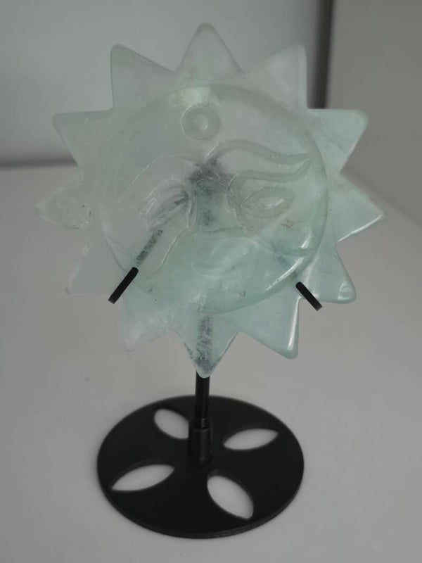Fluorite Sun Carving on Stand Z928