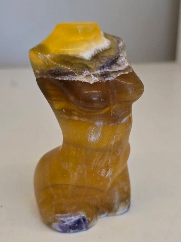 Yellow Fluorite Goddess Figure with UV Z678