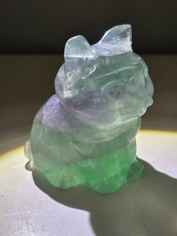 Fluorite Cat Carving Z800
