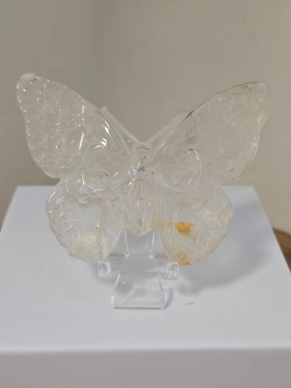 Clear Quartz Skull Moth Carving S213
