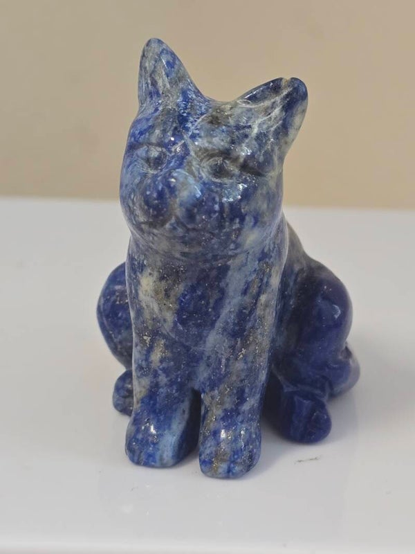 Lapis Cat Carving A190