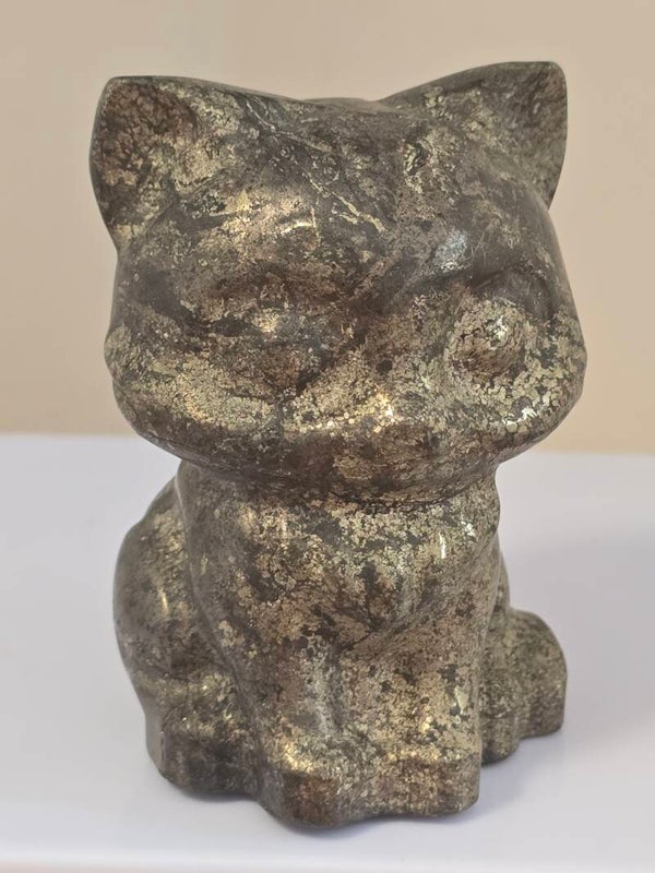 Pyrite Cat Carving Z896