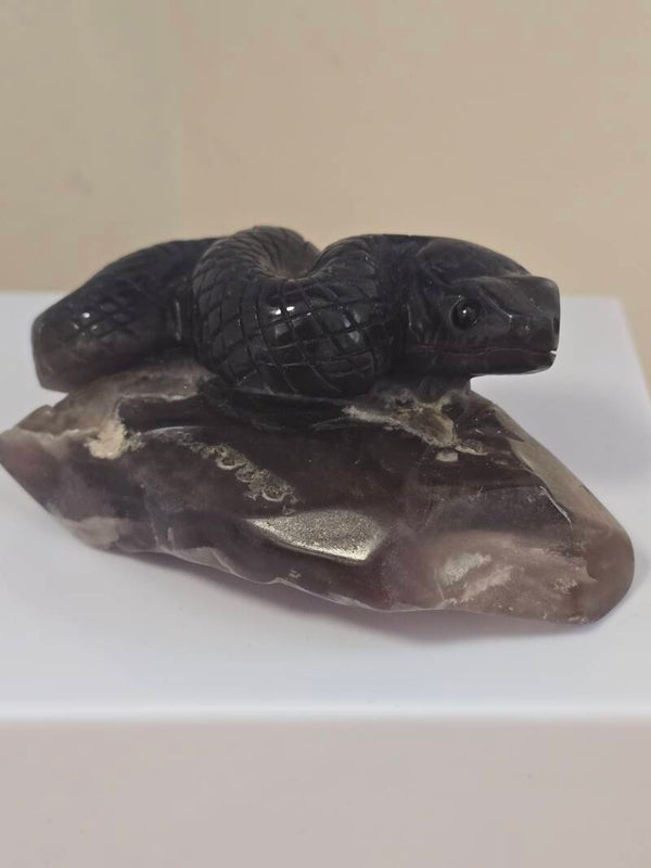 Blue Fluorite Snake Carving Z861