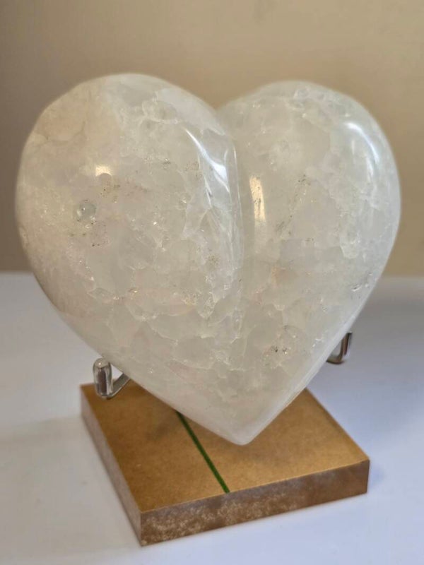 Moroccan Quartz Druzy Polished Bubble Heart Z879