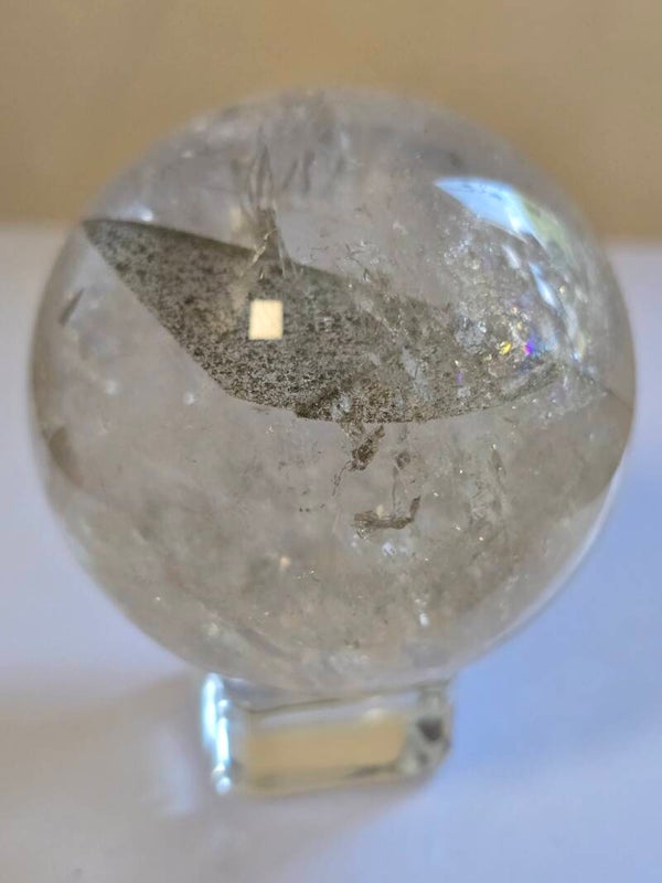 Clear Quartz/Garden Sphere with Rainbows I42