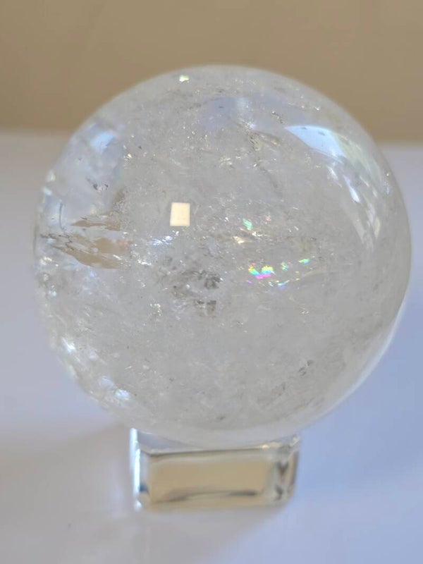 Clear Quartz Sphere with Rainbows I40