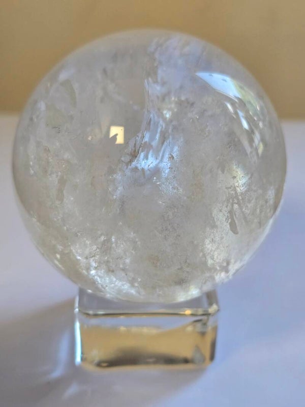 Clear Quartz Sphere with Rainbows I38