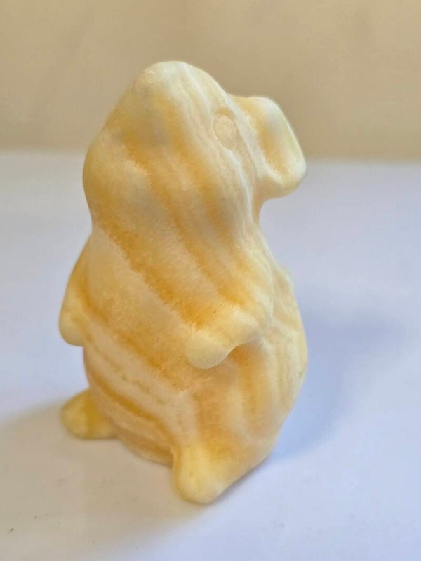 Yellow Calcite Mouse Carving I44