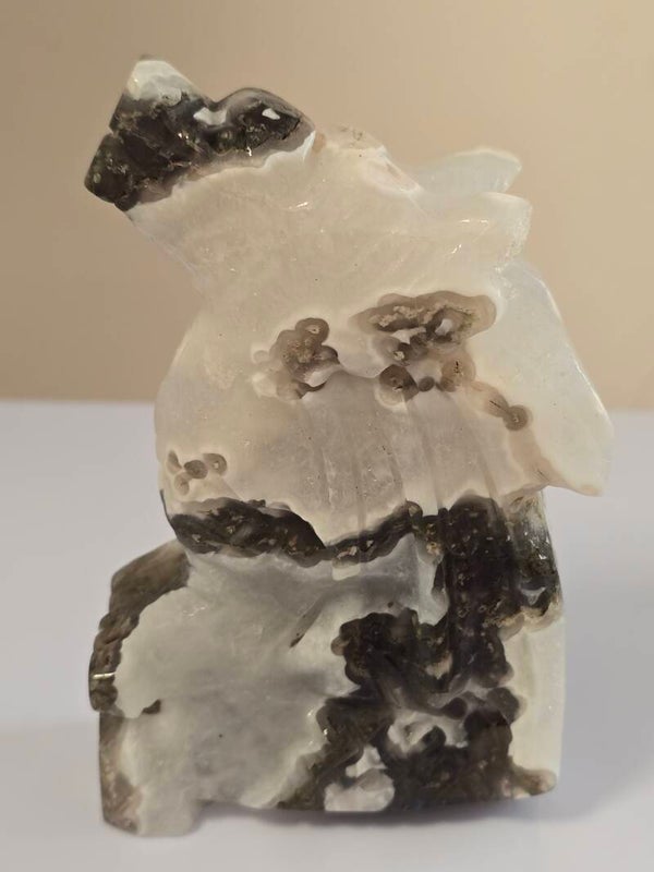 Moss Agate Dragon Carving Z32