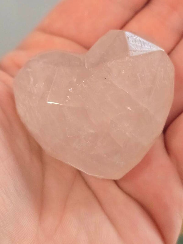 Faceted Rose Quartz Hearts I79