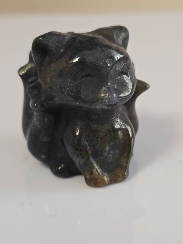 Ocean Jasper Nine Tails Fox Carving R649