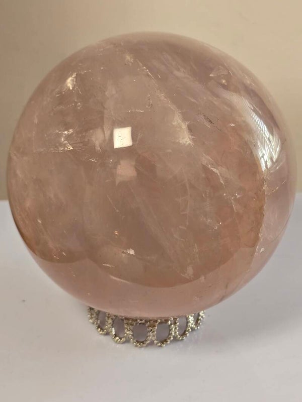 Rose Quartz Jelly Pyrite Sphere Z48