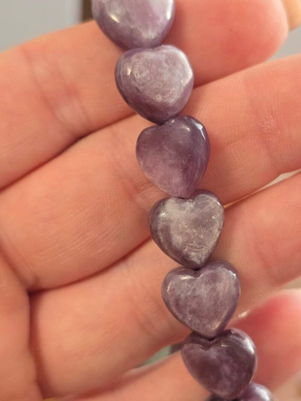 Purple Mica Heart Shaped Beads R37