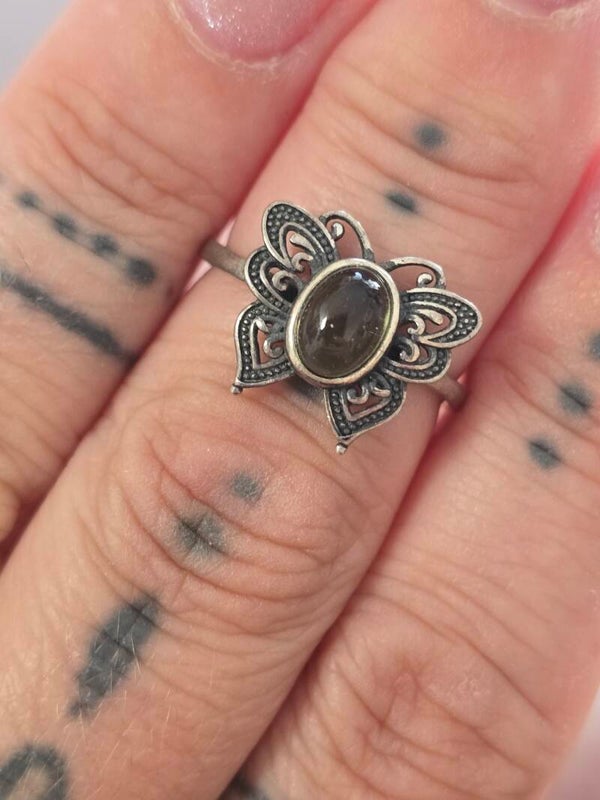 Moldavite 925 adjustable Ring R20