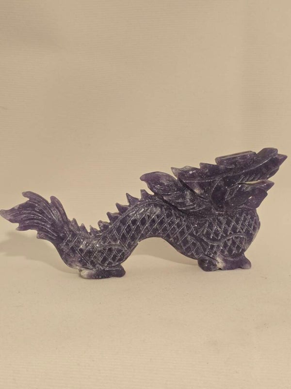 Lepidolite Dragon Carving Z55