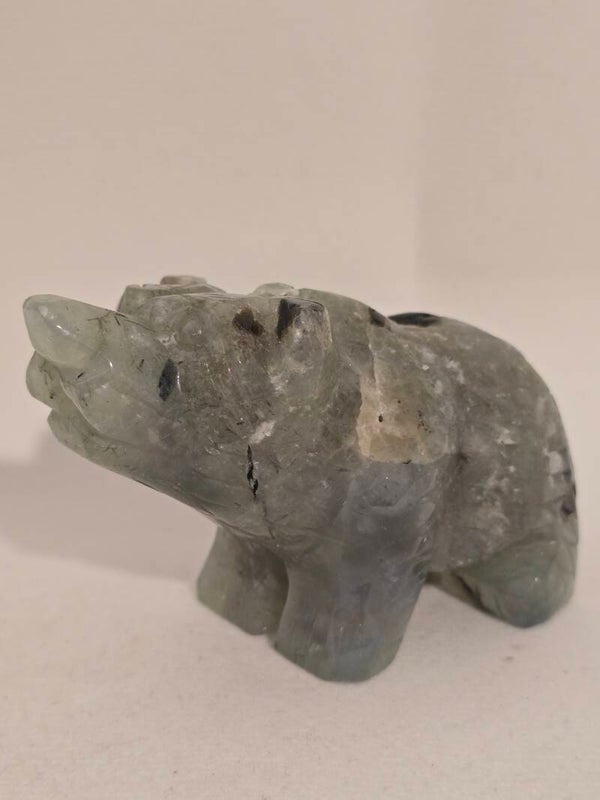 Green Epidote Bear Carving Z53