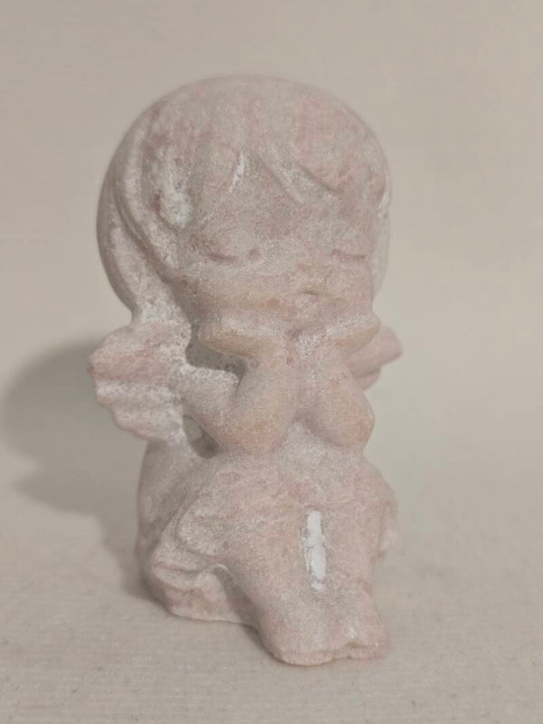 Pink Opal Sitting Fairy Carving S259A