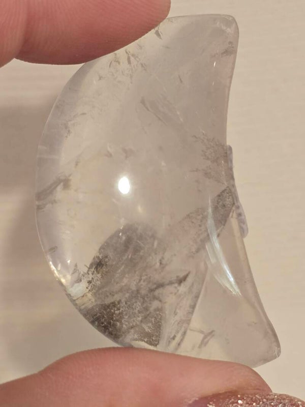 Clear Quartz Dentritic Moon H15E