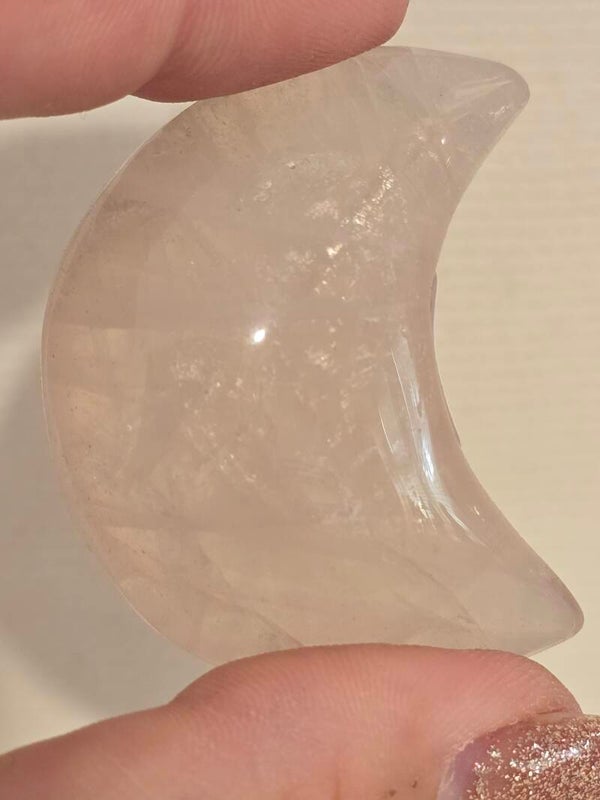 Rose Quartz Dentritic Moon H15A