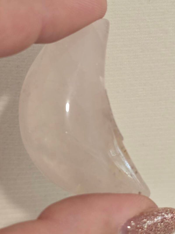 Rose Quartz Dentritic Moon H15B