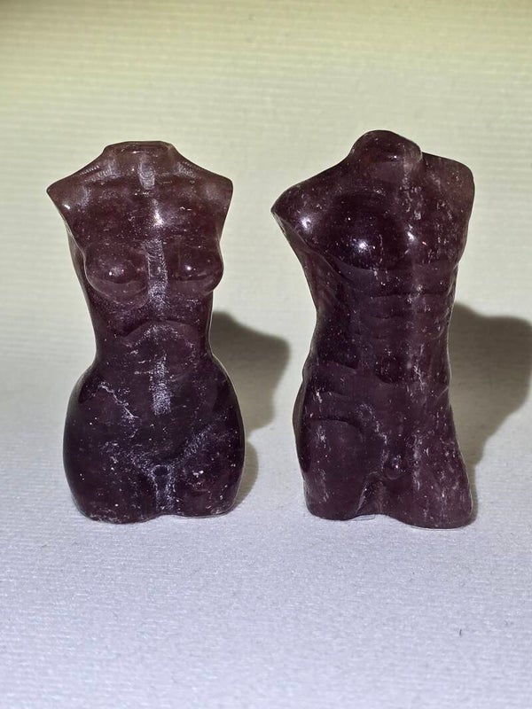 Strewberry Quartz Male & Female Carvings R695