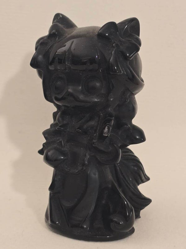Black Obsidian 9 Tails Anime Carving Z42